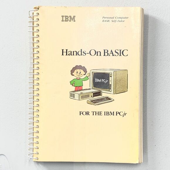 IBM PCjr Computer Manual Hands On Basic for 80s Personal Comp Spiral Book 1983 - Picture 1 of 16